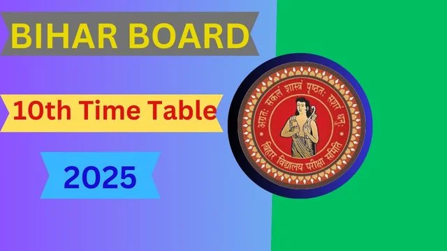 Bihar Board 10th Time Table