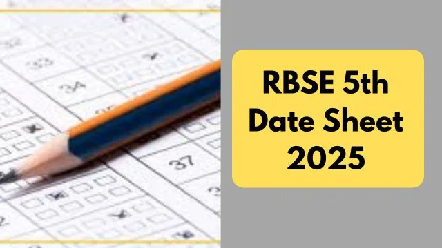 RBSE 5th Date Sheet 2025